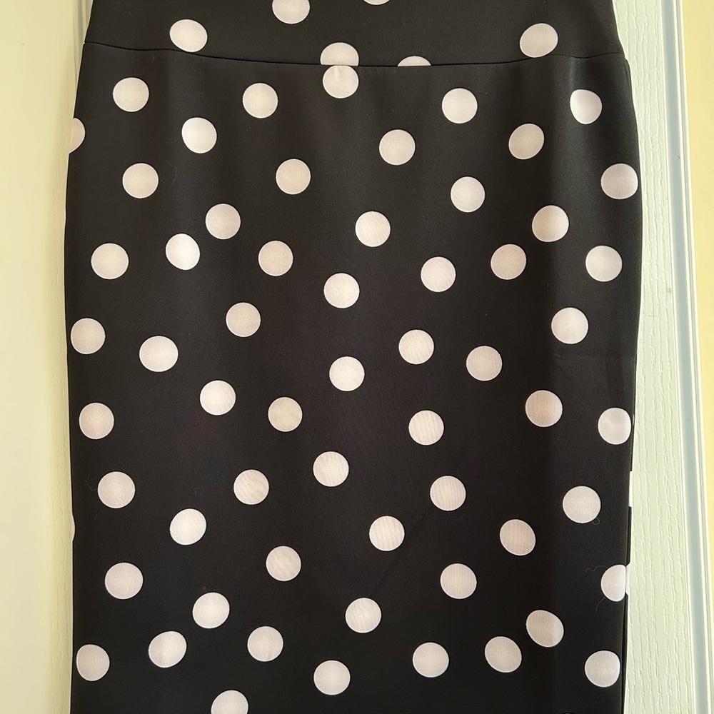INC International Concepts Polka Dot Scuba Pencil Skirt - Black and White